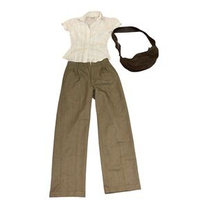 Elegant Tan Wide Leg Women's Pants